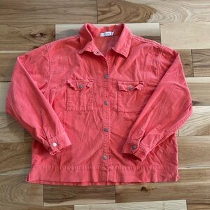 Fresh Produce Coral Button-Up Corduroy Jacket
